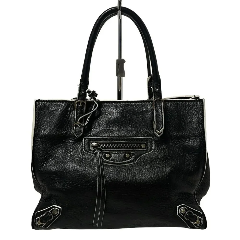 BALENCIAGA Papier Mini 305572 Black Leather - Tote Bag 596-053125 - Picture 1 of 9